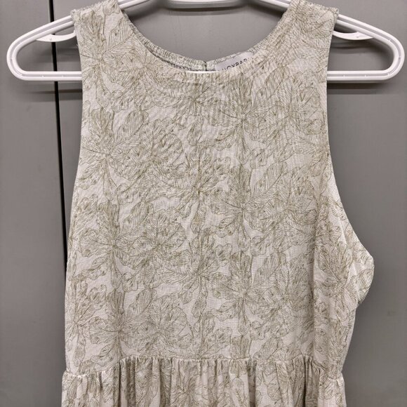 Lucy Paris Lyna Halter Midi Dress Green Floral Smocked Top Lined Size LG Pockets - Picture 4 of 13